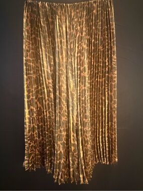 J.Crew Animal Print Pleated Midi Maxi Skirt Size 4